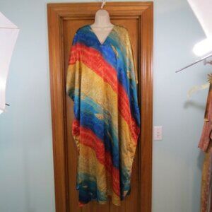 Winlar Rich Multicolored Caftan Sea Shells Loose Fit Half Sleeve One Size